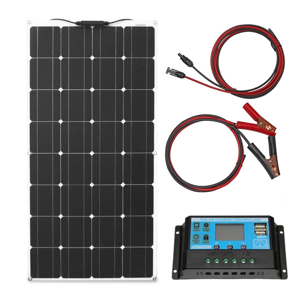 ShopGrowSpaces, 100w 200w Flexible Solar Panel kit with 10A/20A charge controller