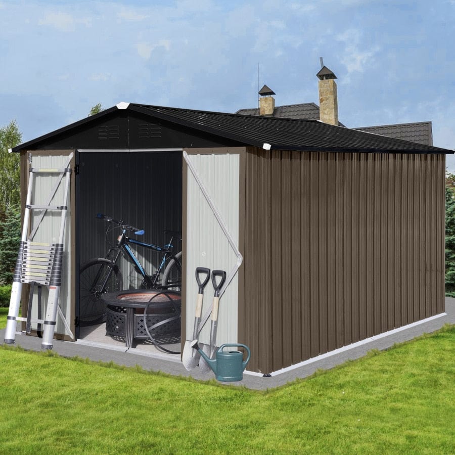 ShopGrowSpaces, 10ft×8ft outdoor storage sheds with Punched Vents