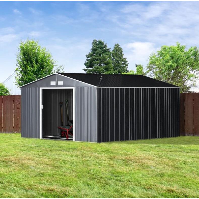 ShopGrowSpaces, 11' x 13' Metal Storage Shed Garden Tool HousE