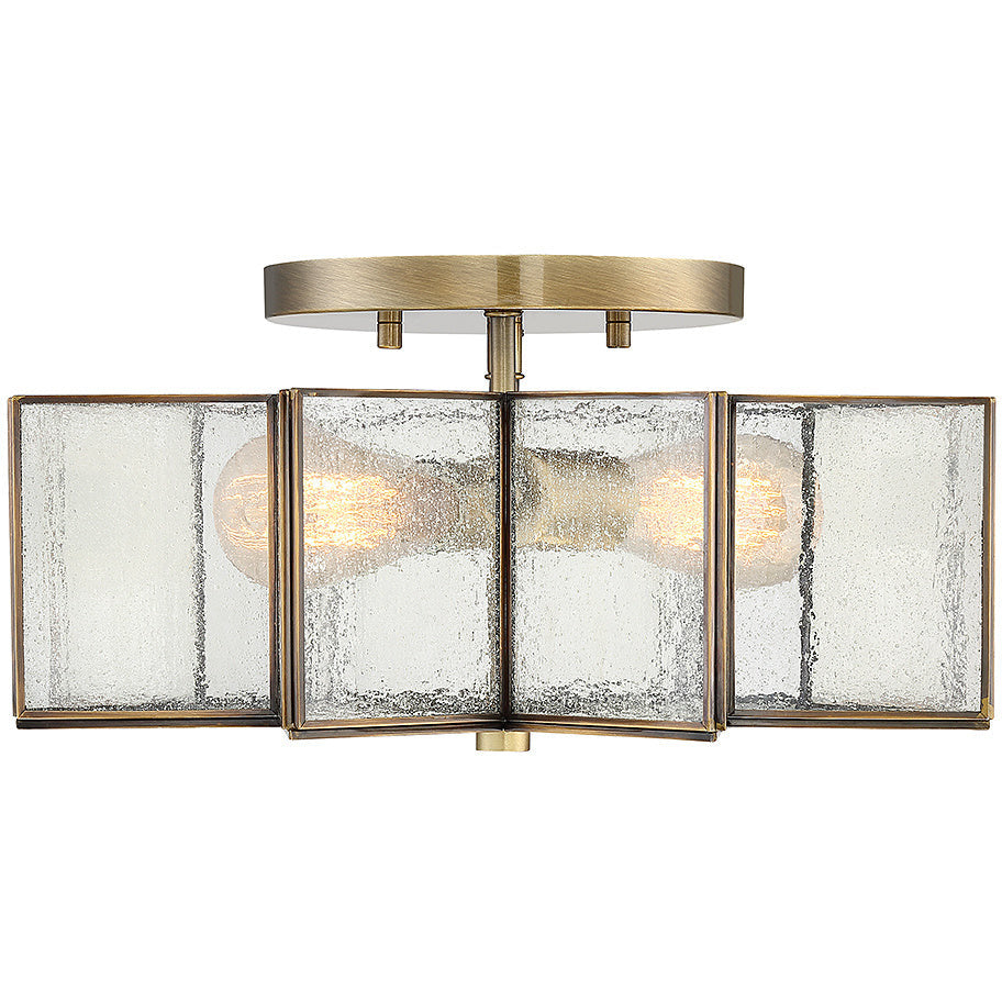 Savoy House, 2-Light Ceiling Light in Natural Brass