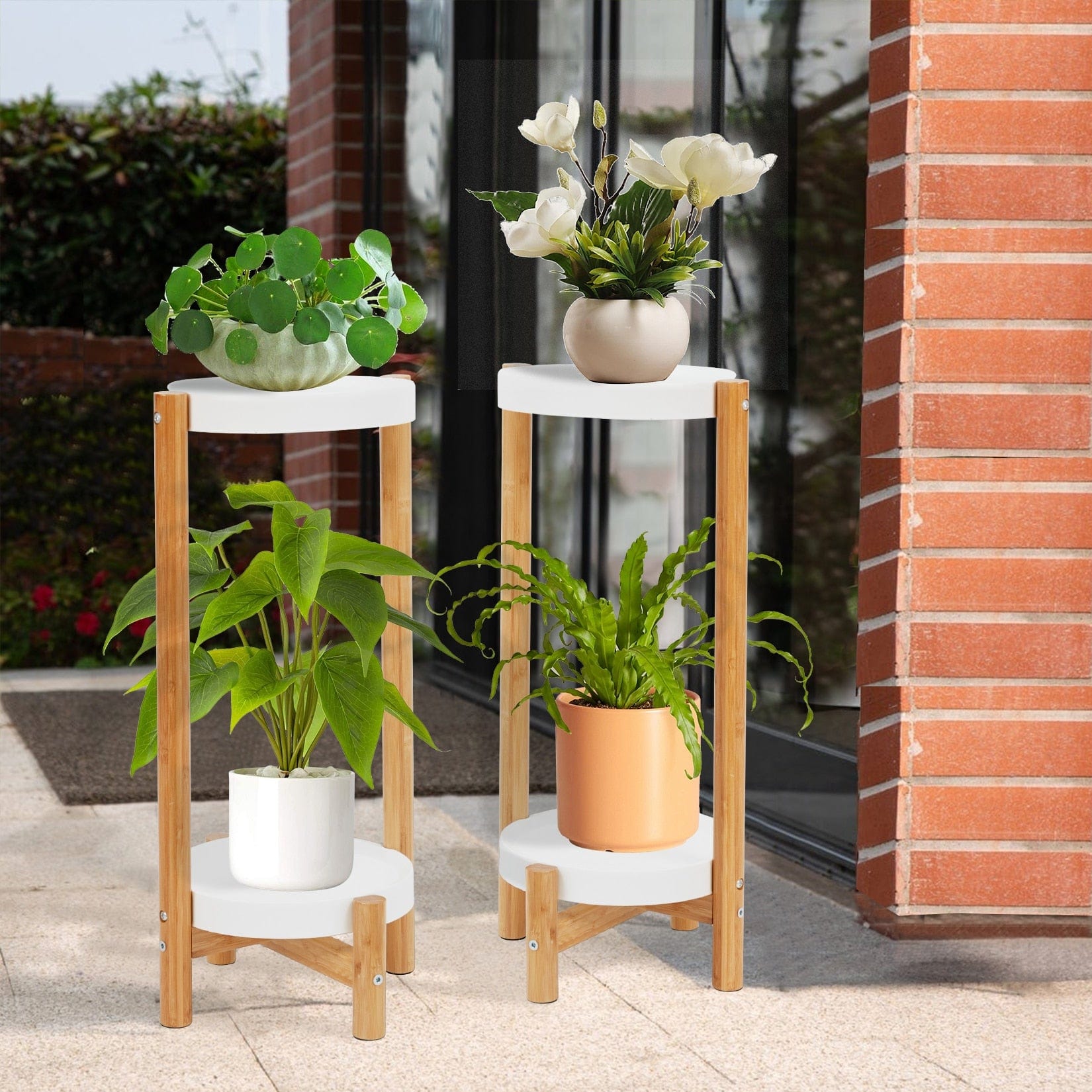 ShopGrowSpaces, 2 Pack 2-Tier Garden Corner Plants Stand Flower