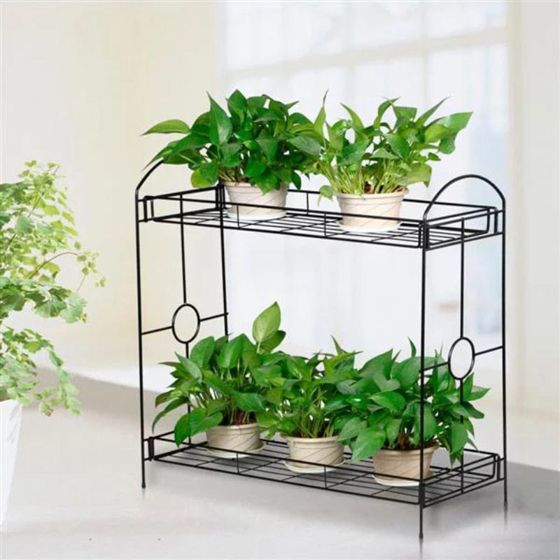 ShopGrowSpaces, 2-Tier Metal Plant and Flower Display Stand plant stand outdoor