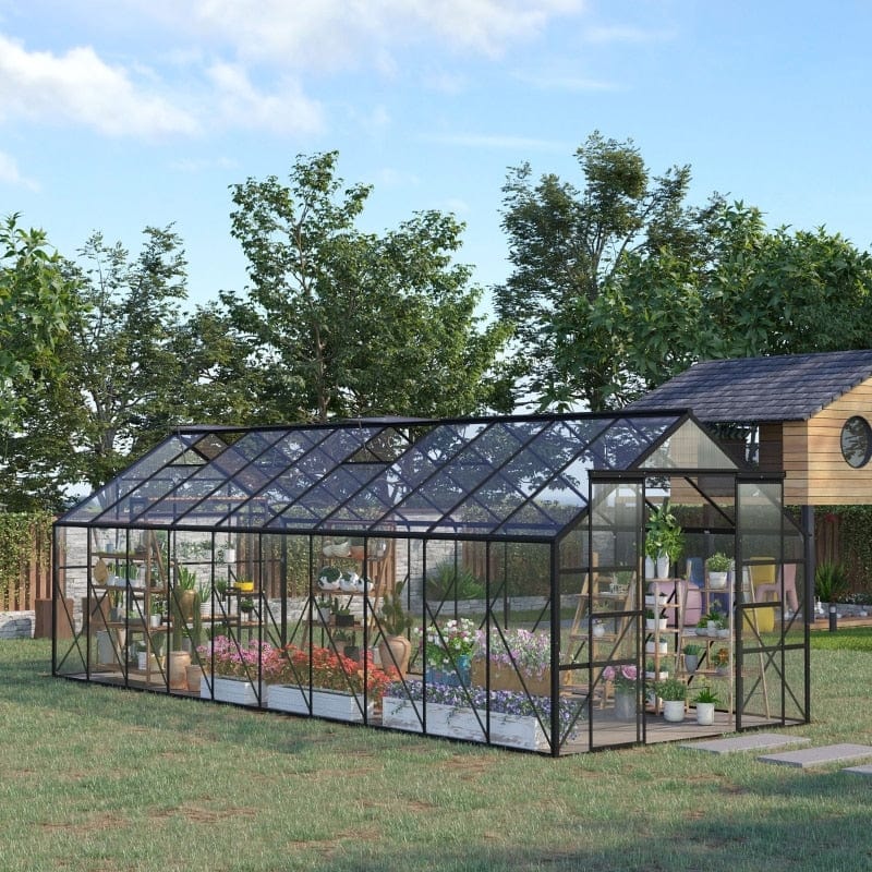 ShopGrowSpaces, 20' x 8' Aluminum Greenhouse Polycarbonate Walk-in Garden