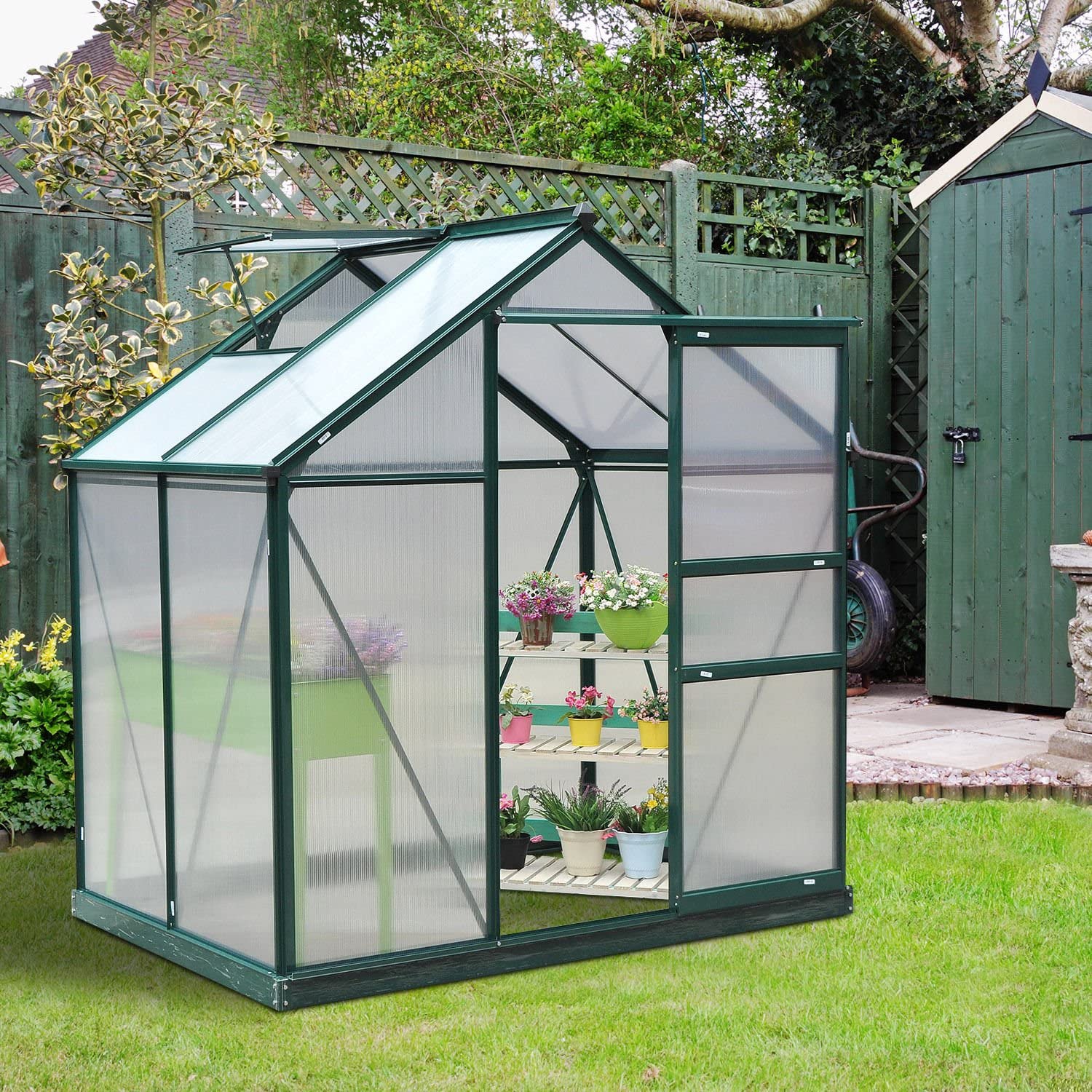 ShopGrowSpaces, 6' x 4' x 7' Polycarbonate Greenhouse Walk-in Plant Greenhouse