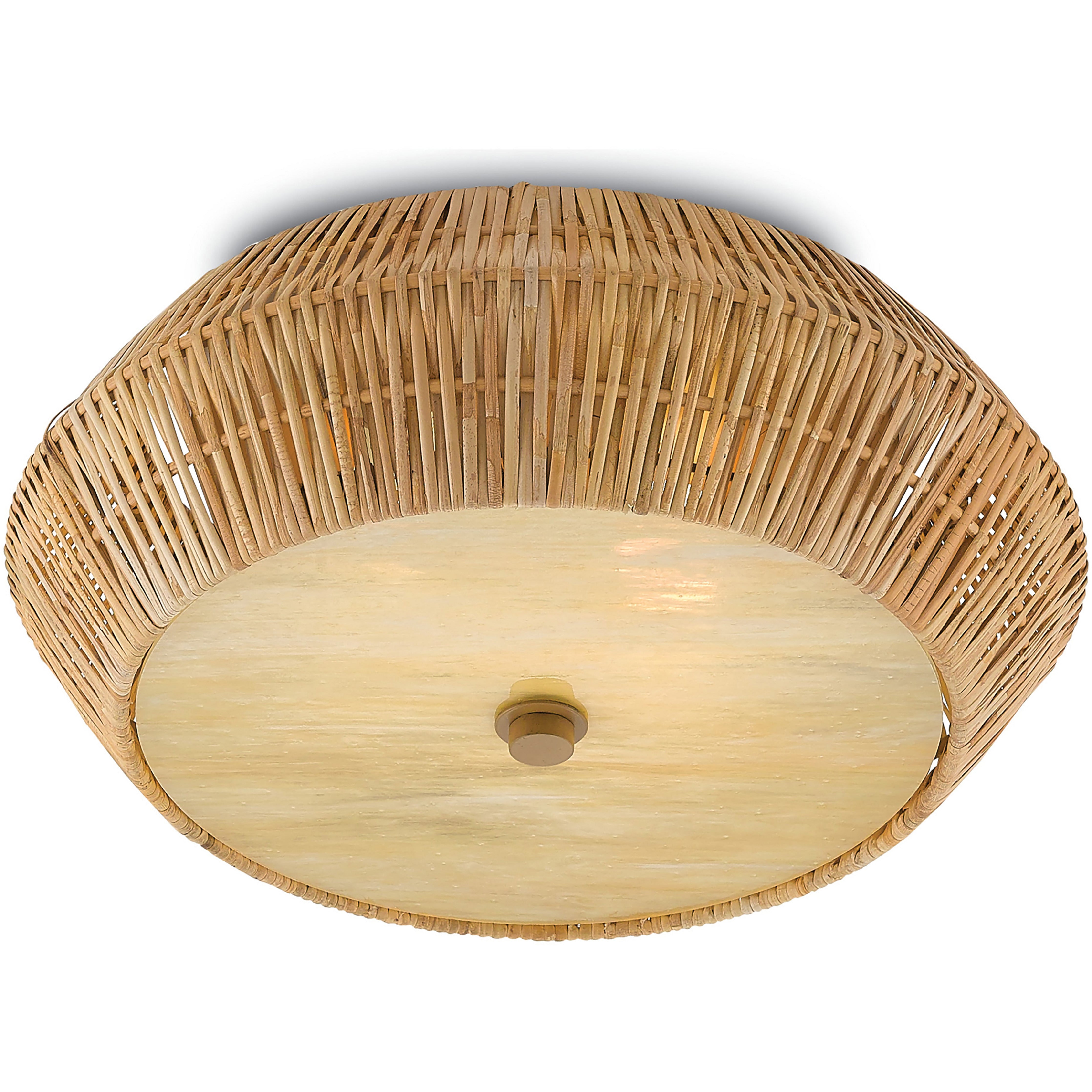 Currey & Company, Antibes Rattan Flush Mount