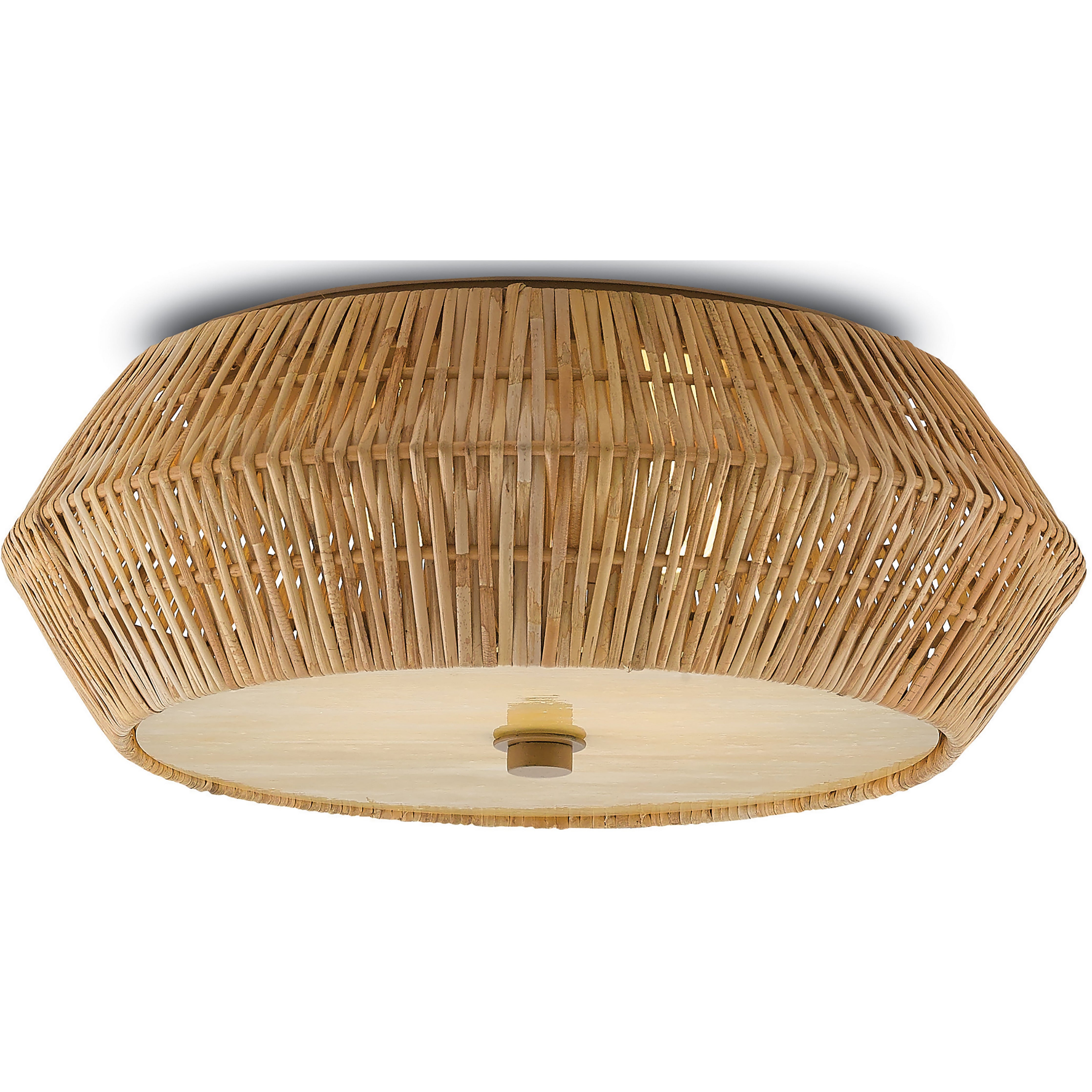 Currey & Company, Antibes Rattan Flush Mount