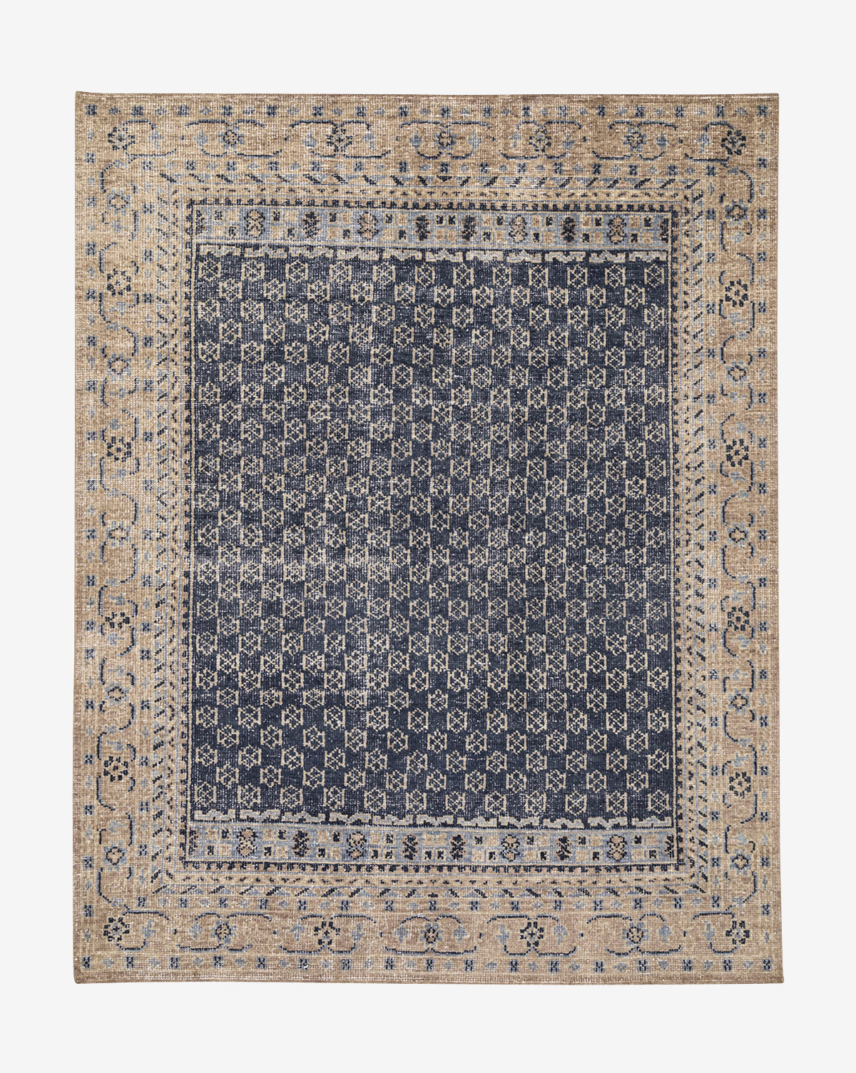 Obeetee, Anya Indigo Hand-Knotted Wool Rug