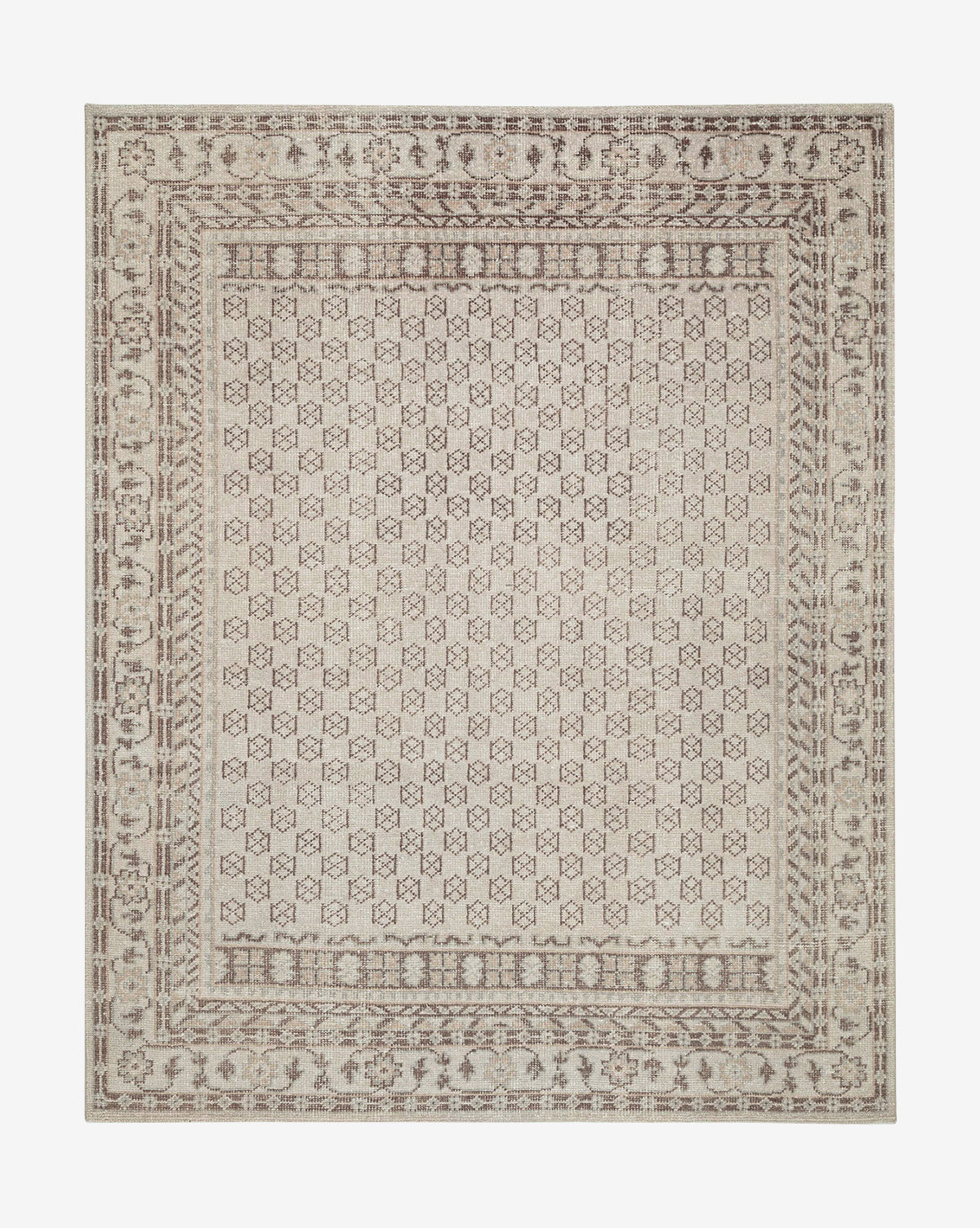 Obeetee, Anya Neutral Hand-Knotted Wool Rug