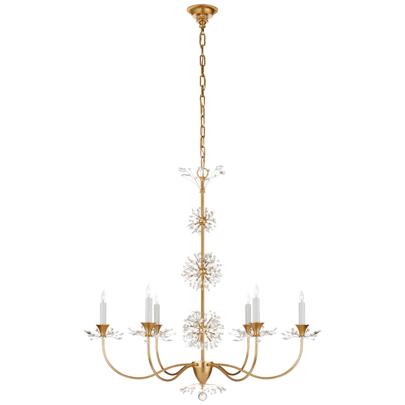 Light House Co., Aspra Medium Chandelier in Gild with Crystal Trim