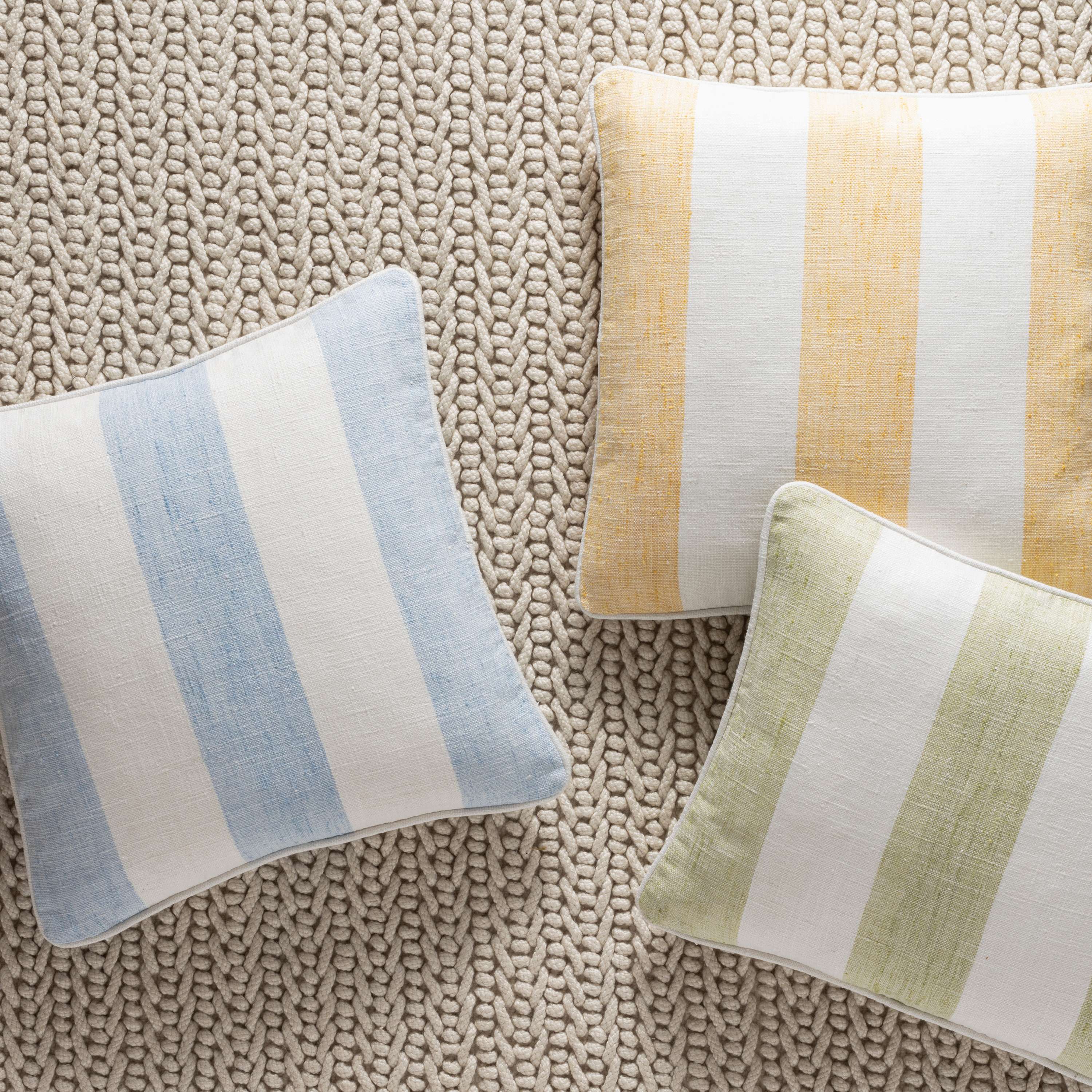 Annie Selke, Awning Stripe Soft French Blue Indoor/Outdoor Decorative Pillow