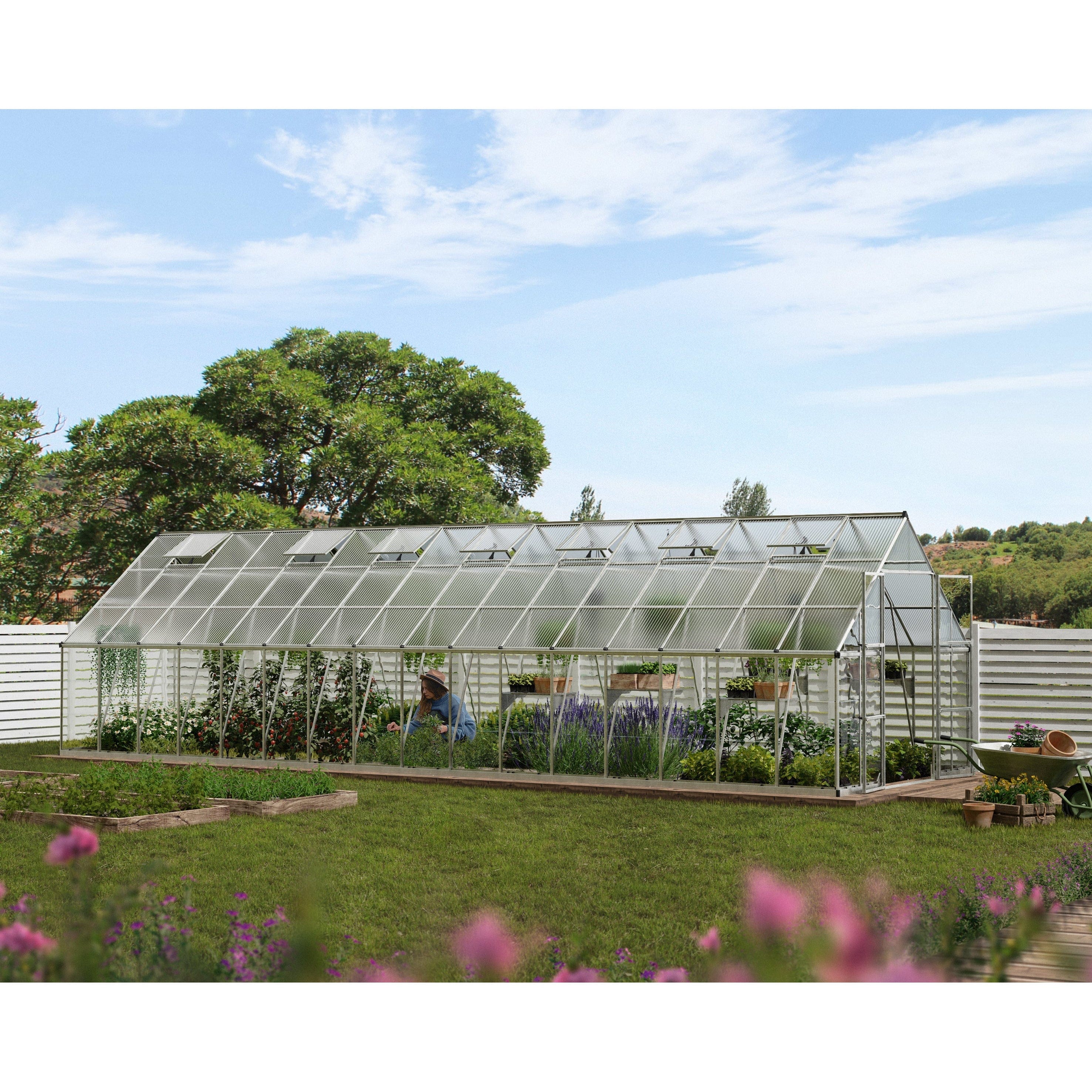 Palram - Canopia, Balance 10x8x32ft Clear Wall Greenhouse