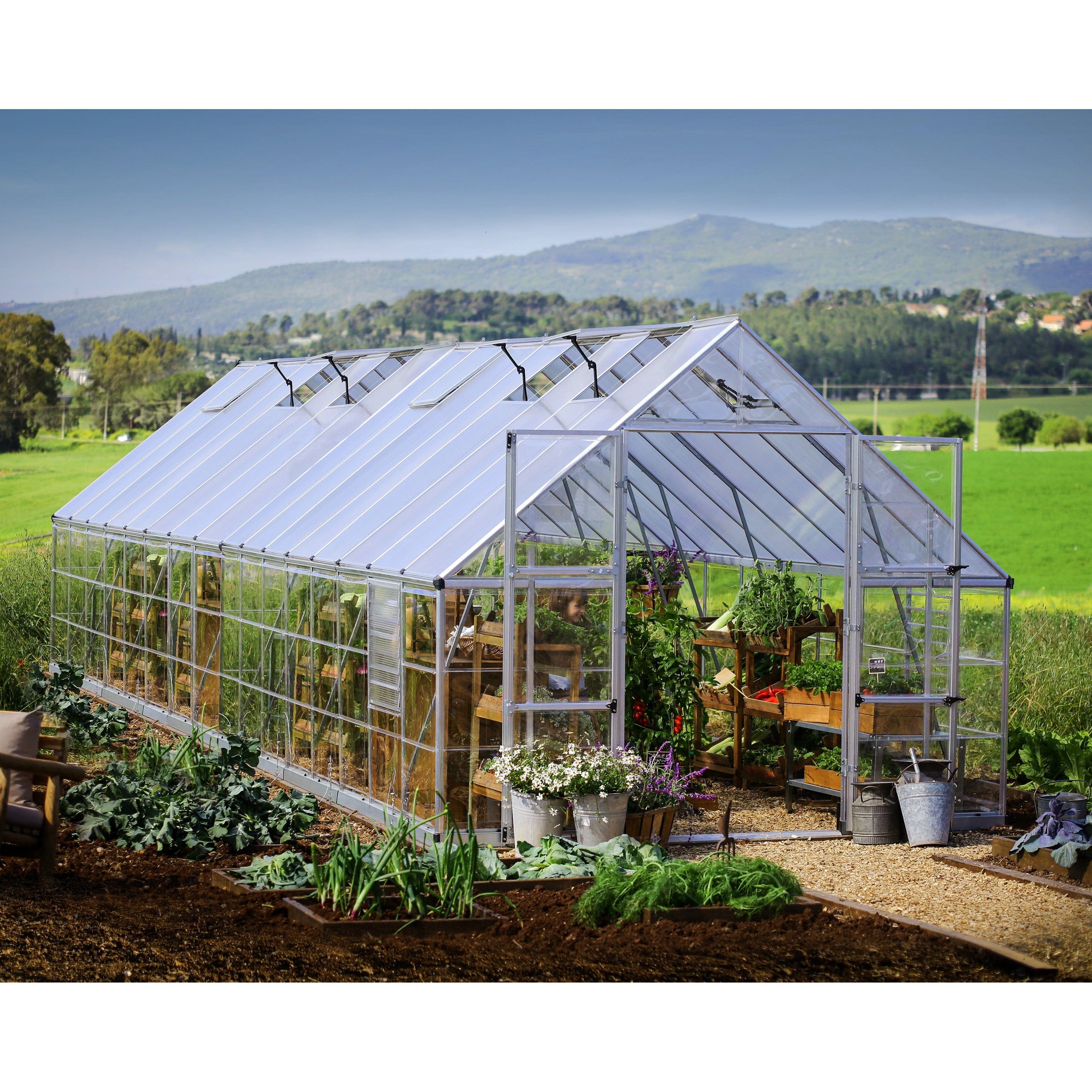 Palram - Canopia, Balance 10x8x32ft Clear Wall Greenhouse