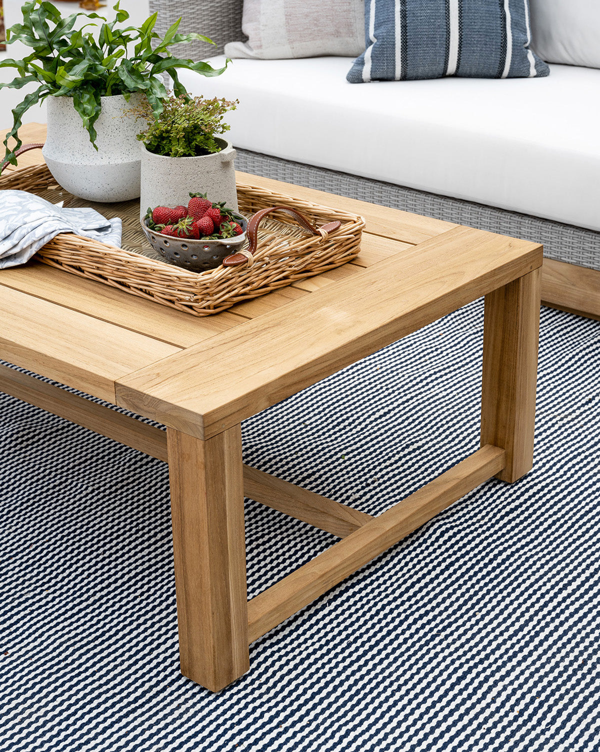 Makerspalm, Berdine Teak Outdoor Coffee Table