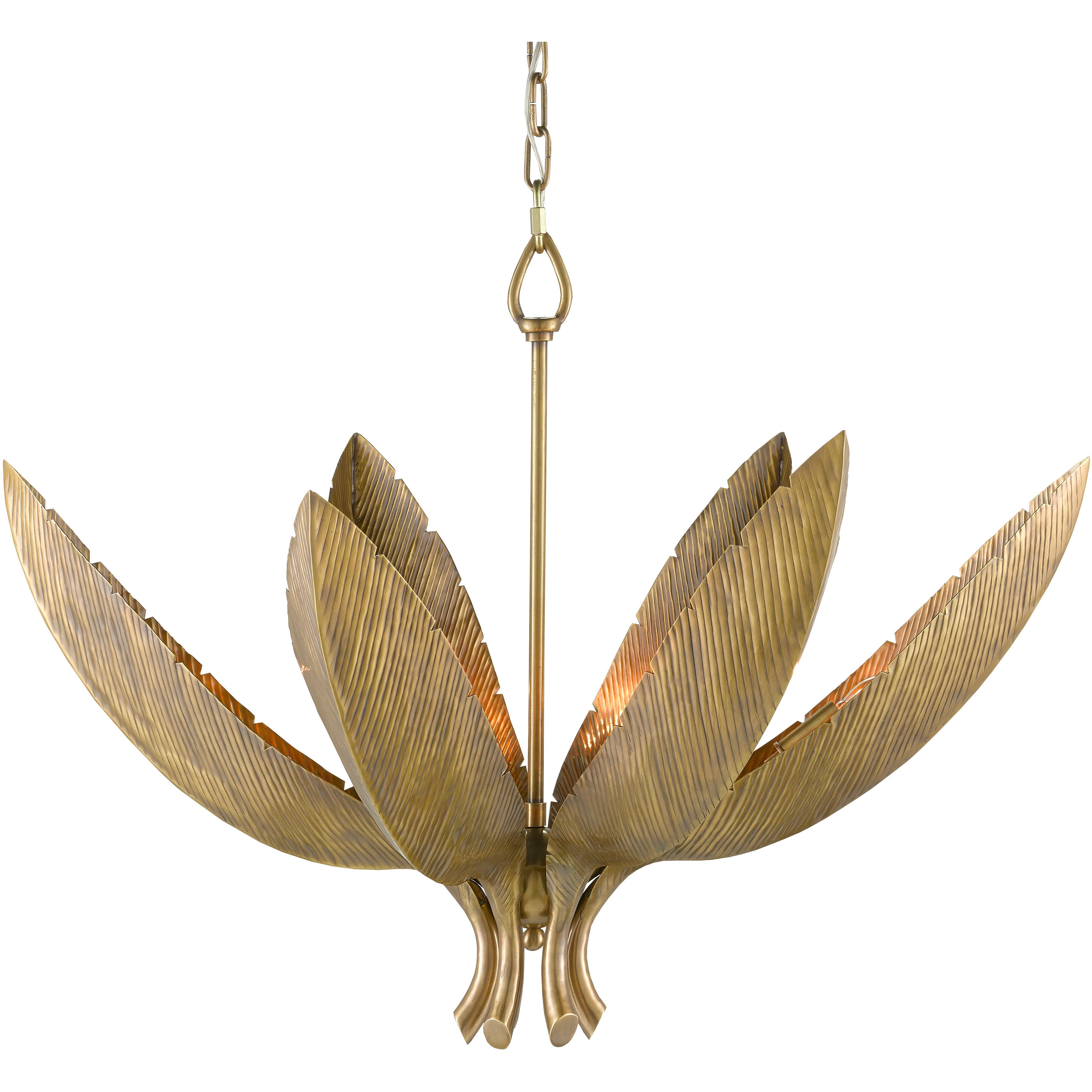 Currey & Company, Bird of Paradise Brass Chandelier