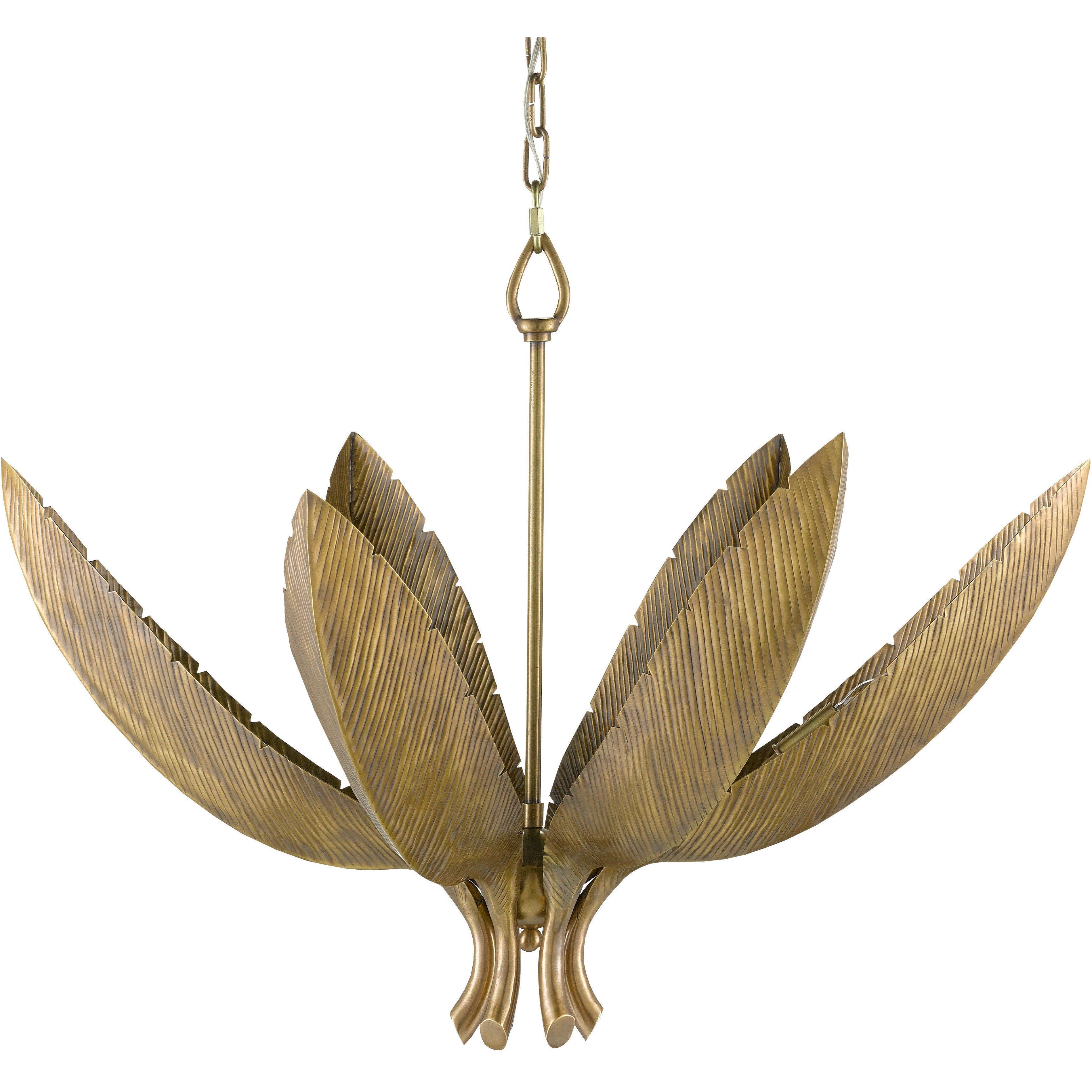 Currey & Company, Bird of Paradise Brass Chandelier