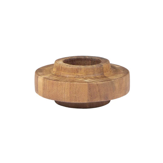 LH Imports, Bodey Ring Candle Holder-Wood Grain