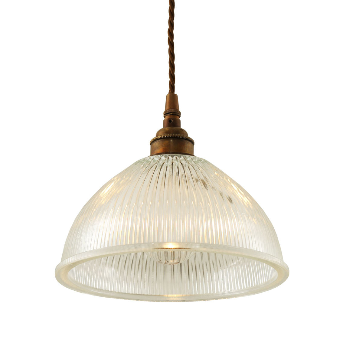 Mullan, Boston Vintage Holophane Glass Pendant Light