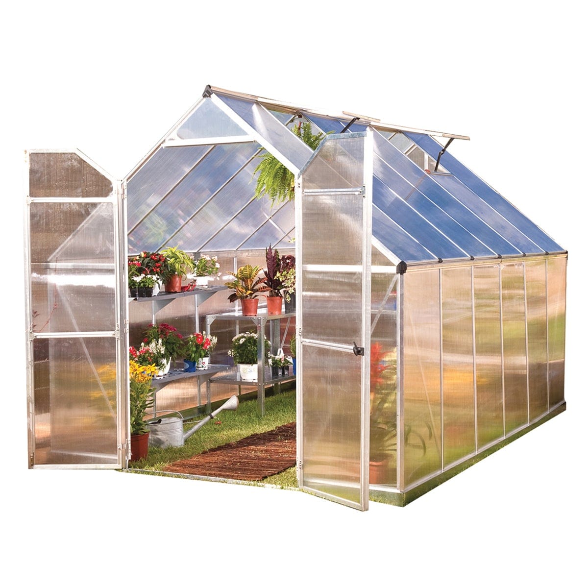 Palram - Canopia, Canopia By Palram Essence 8X12 Silver Greenhouse HG5812