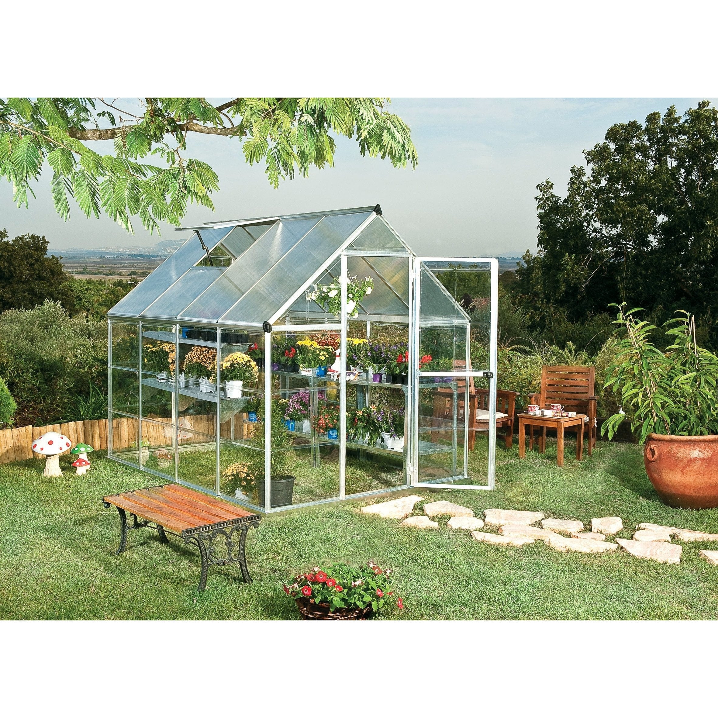 Palram - Canopia, Canopia By Palram Hybrid 6X8 Gray Greenhouse