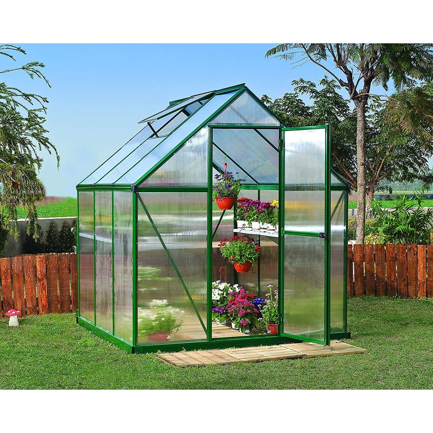 Palram - Canopia, Canopia By Palram Mythos 6X6 Green Greenhouse HG5006G