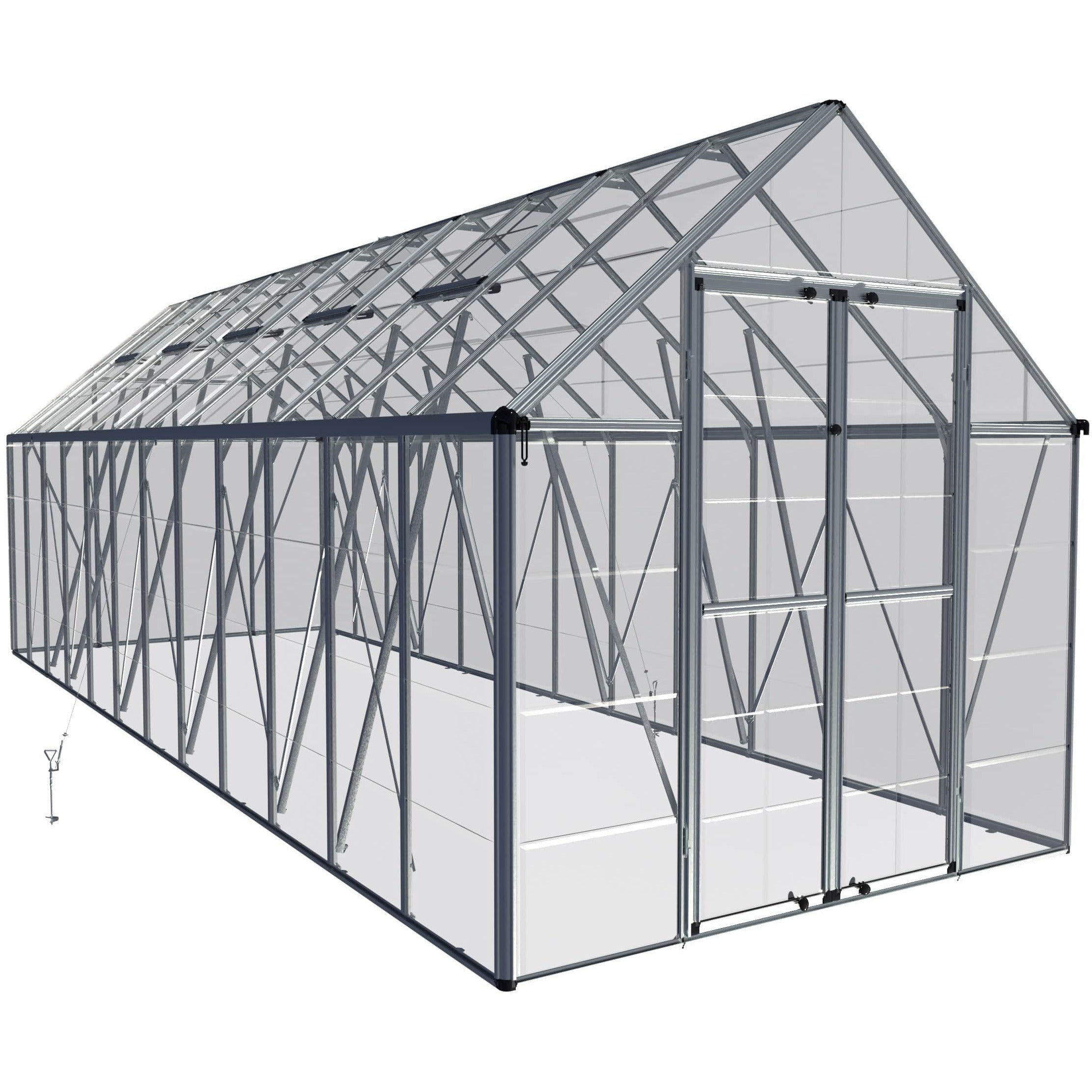 Palram - Canopia, Canopia By Palram Palram Snap & Grow 8' x 24' Greenhouse - Silver HG8024