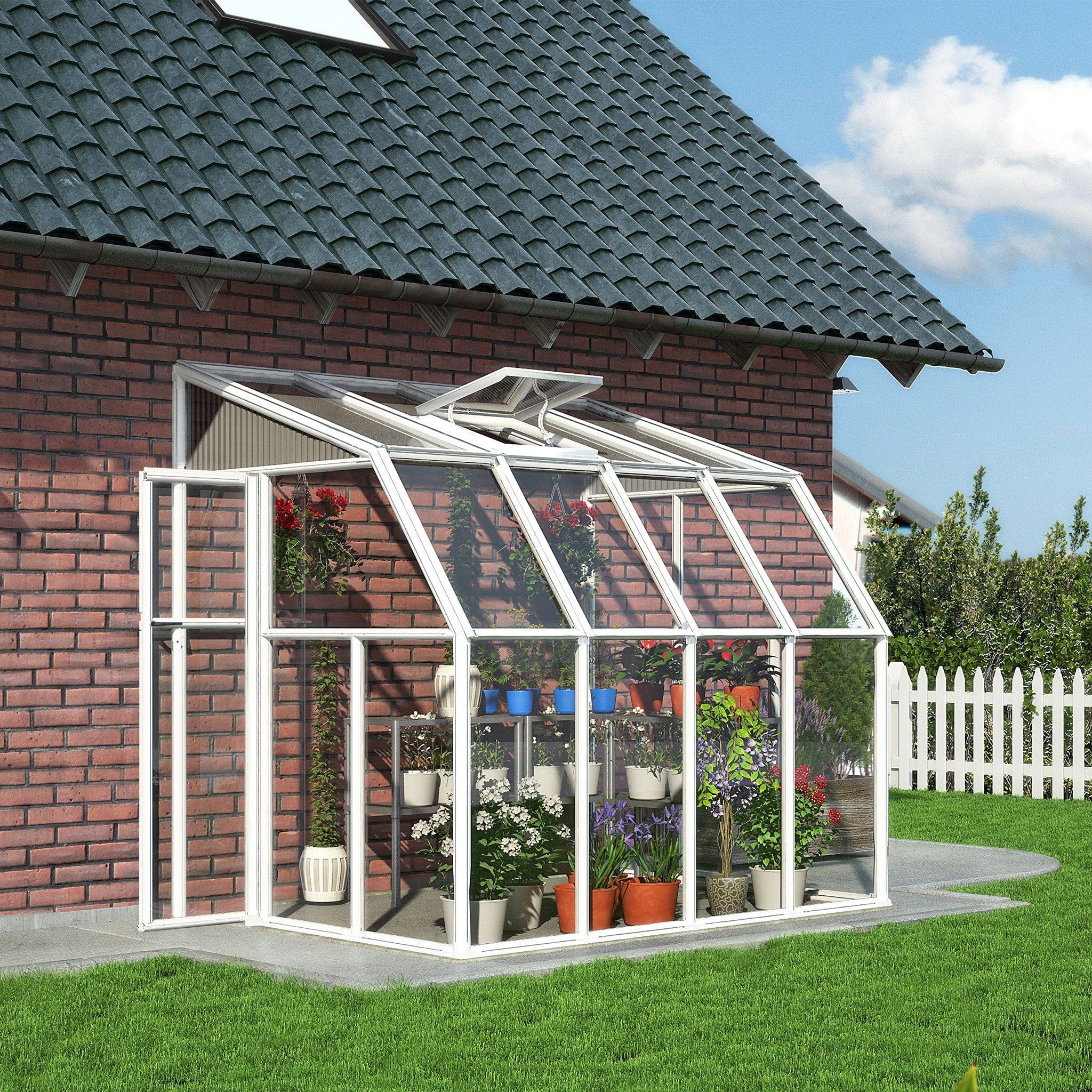 Rion, Canopia By Palram Rion Sun Room 2 6X6 Lean-To Greenhouse HG7506