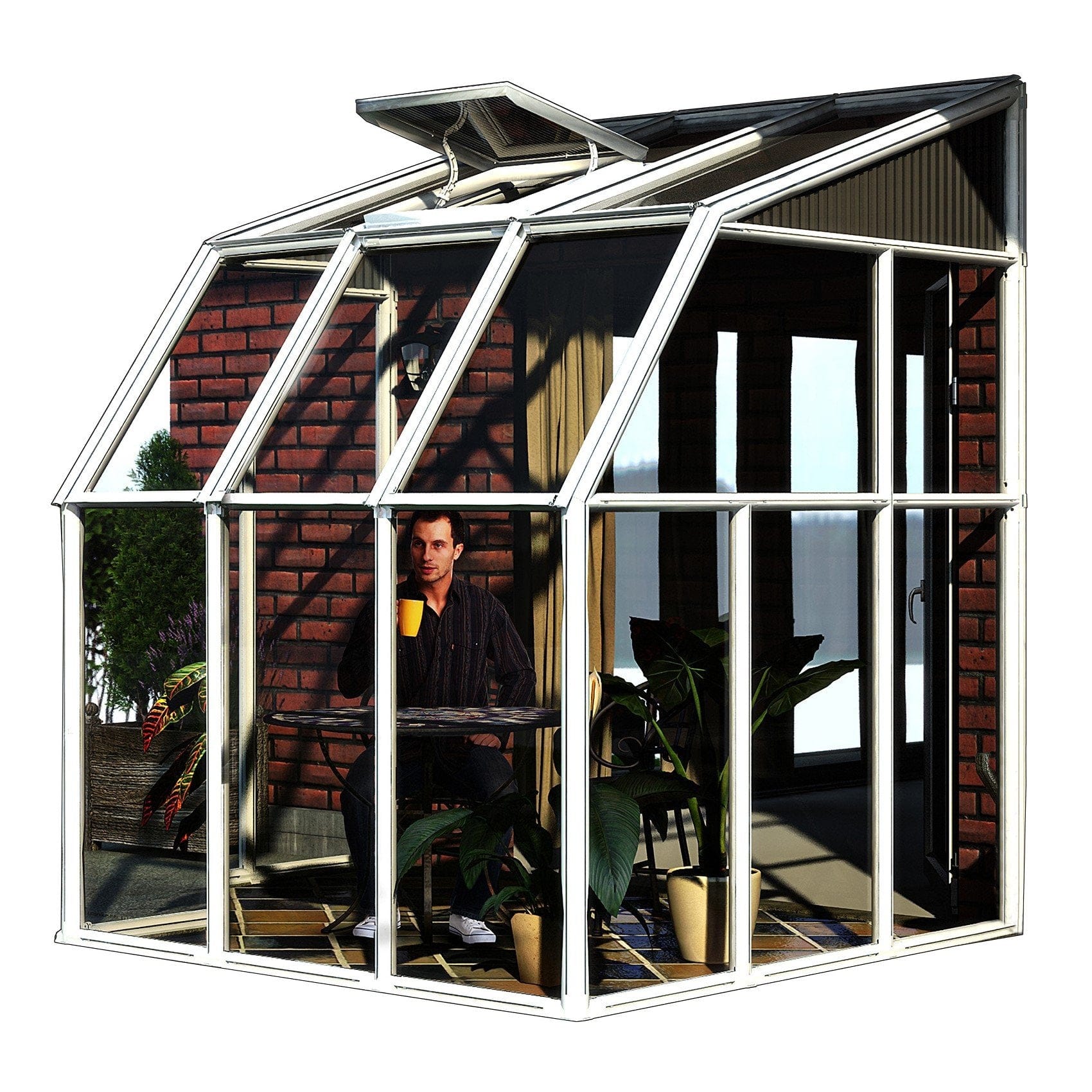 Rion, Canopia By Palram Rion Sun Room 2 6X6 Lean-To Greenhouse HG7506