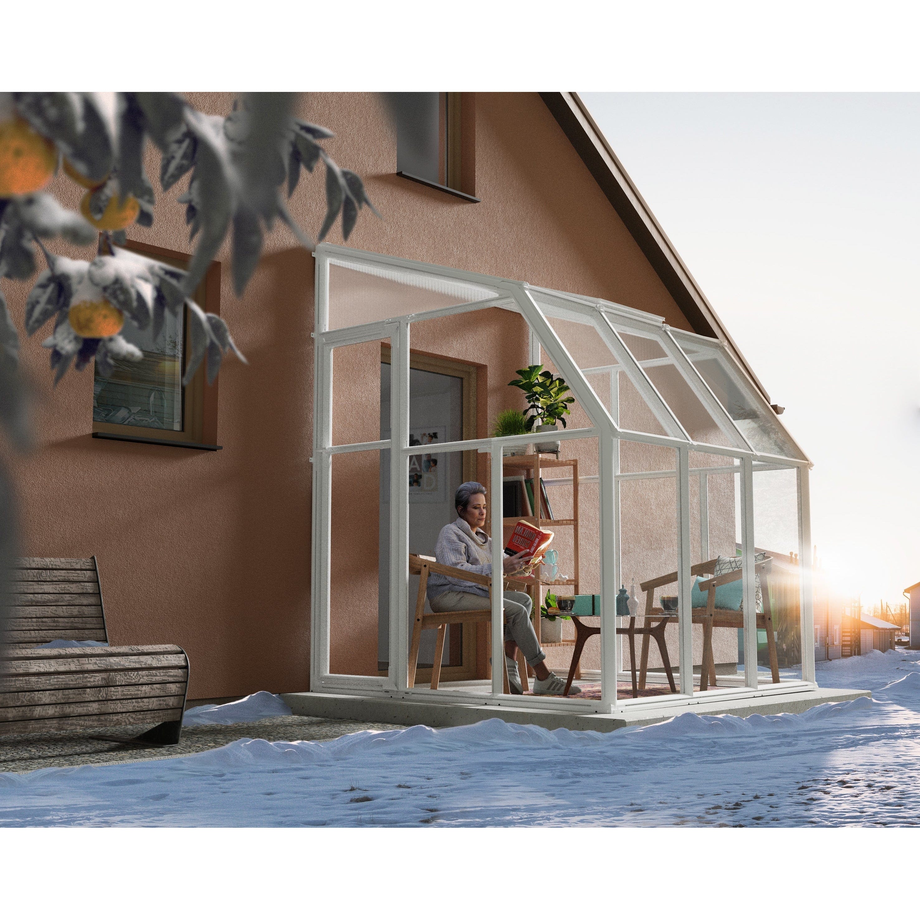 Rion, Canopia By Palram Rion Sun Room 2 6X8 Lean-To Greenhouse HG7508