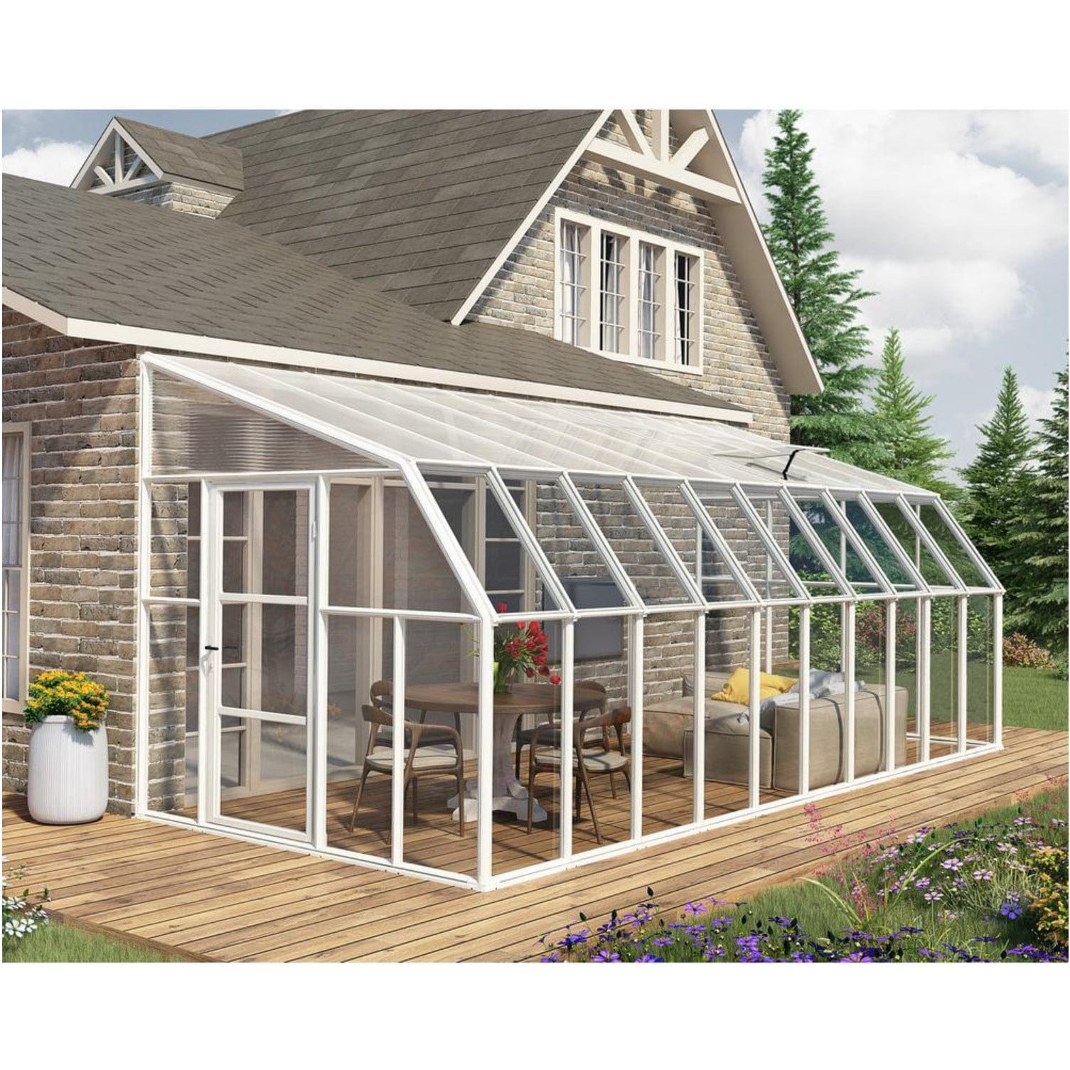 Rion, Canopia By Palram Rion Sun Room 2™ 8x8x16.ft Lean-to Solarium Kit HG7616