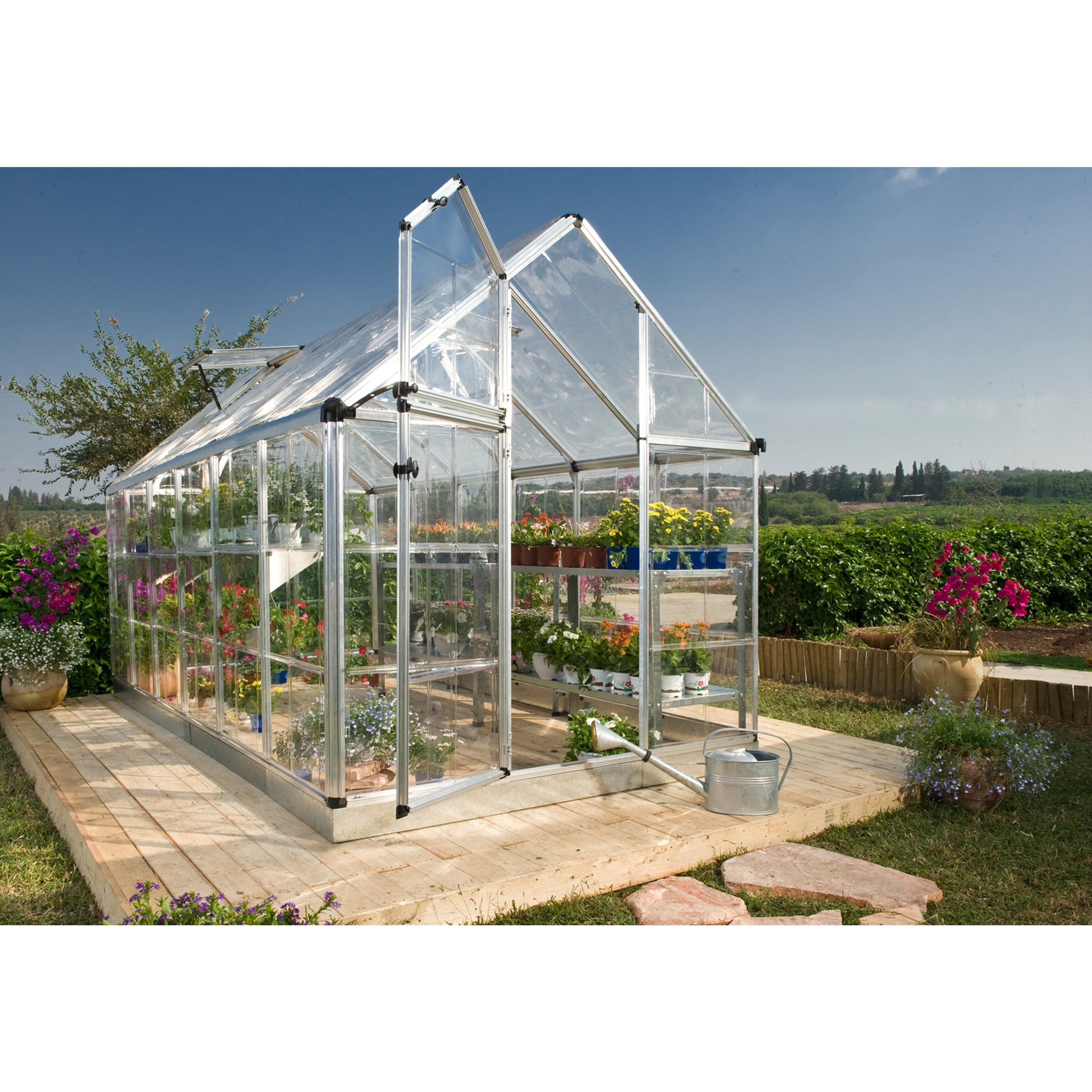 Palram - Canopia, Canopia By Palram Snap & Grow 6X16 Silver Greenhouse HG6016