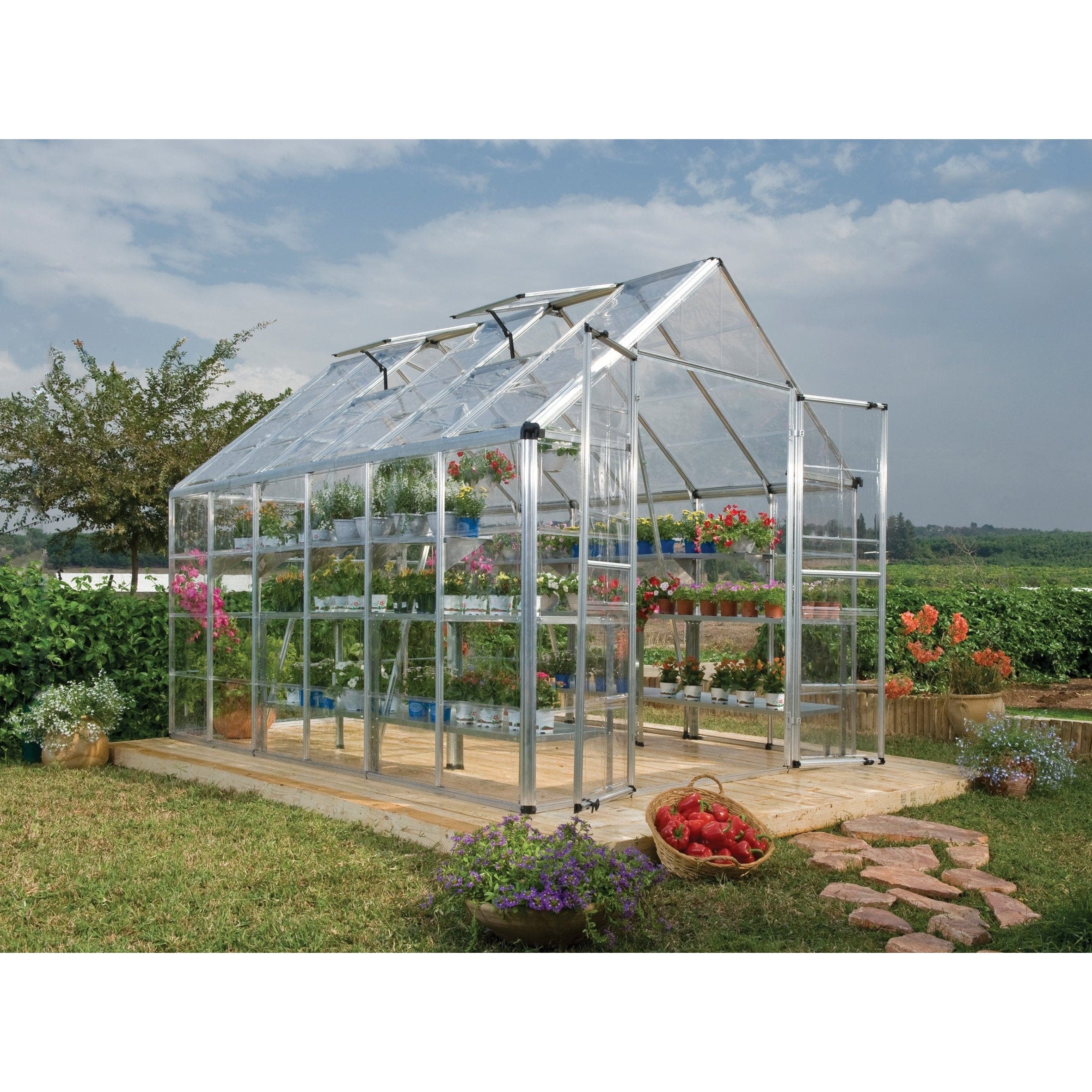 Palram - Canopia, Canopia By Palram Snap & Grow 8X12 Silver Greenhouse HG8012