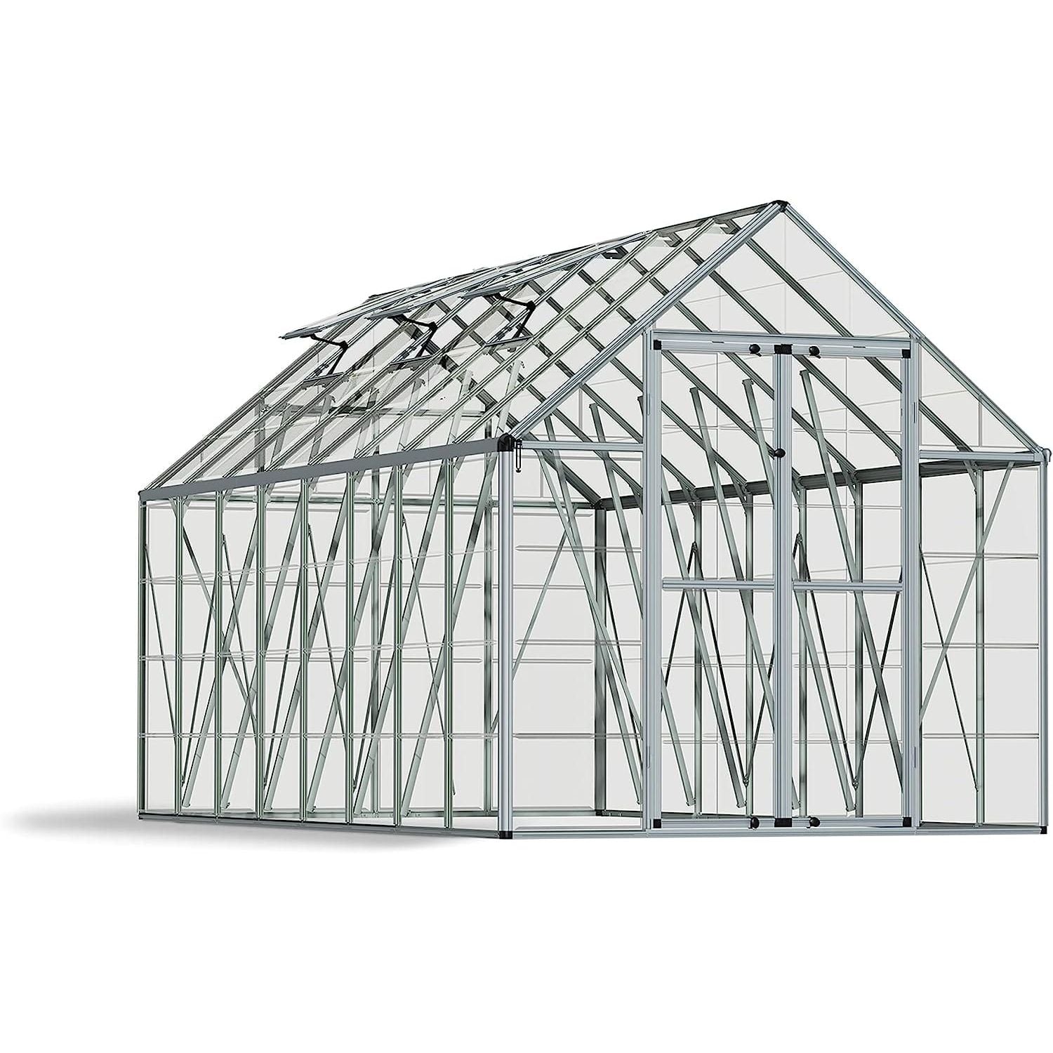 Palram - Canopia, Canopia By Palram Snap & Grow 8X16 Silver Greenhouse HG8016