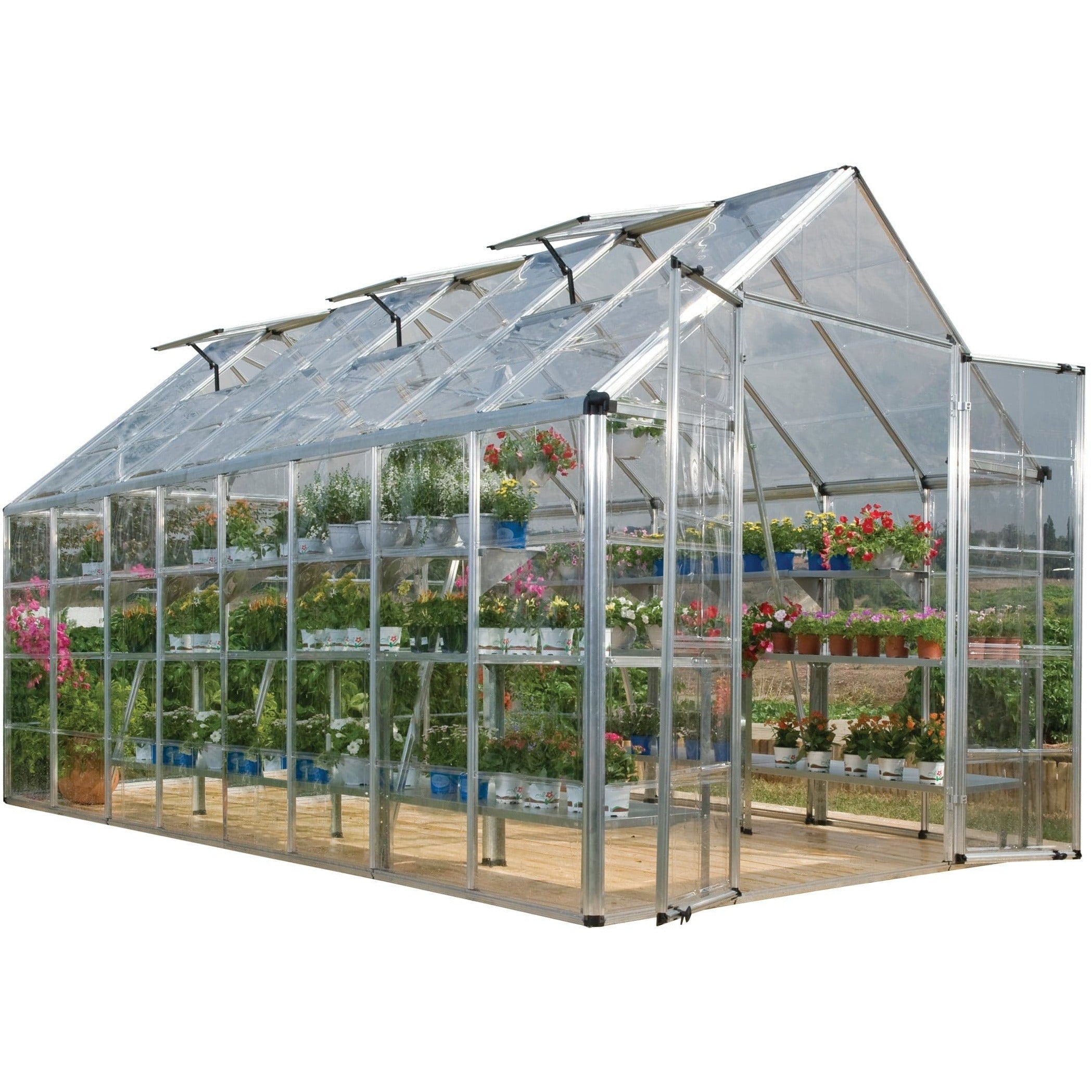 Palram - Canopia, Canopia By Palram Snap & Grow 8X16 Silver Greenhouse HG8016