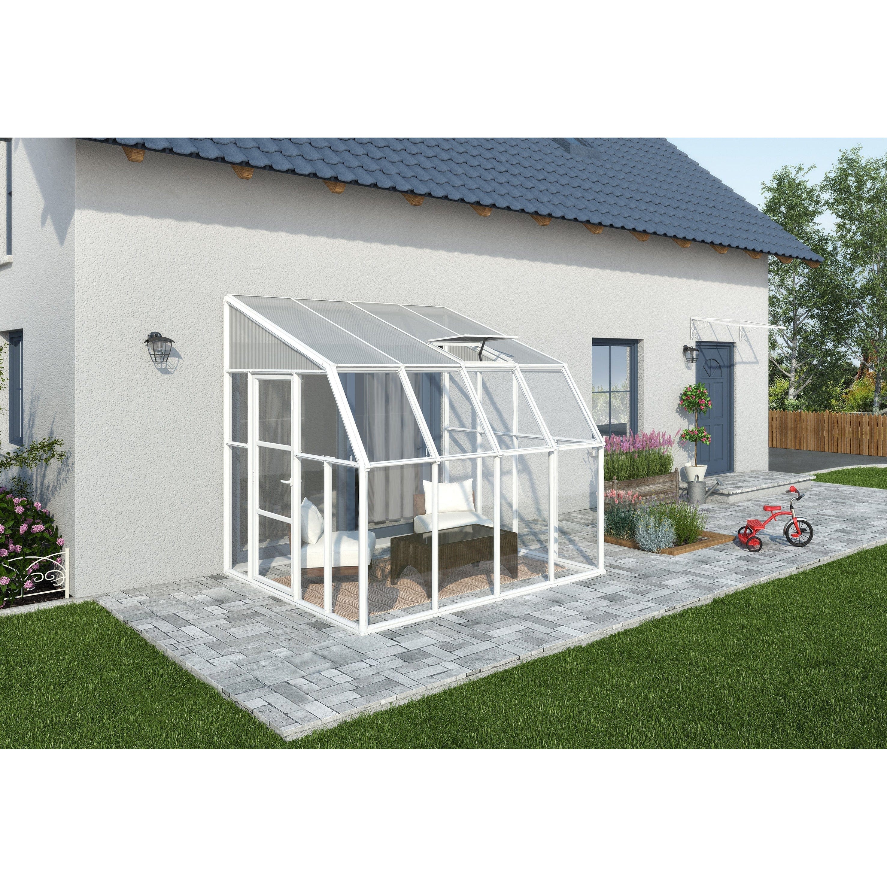 Rion, Canopia By Palram Sun Room 2 8X8 Lean-To Greenhouse HG7608