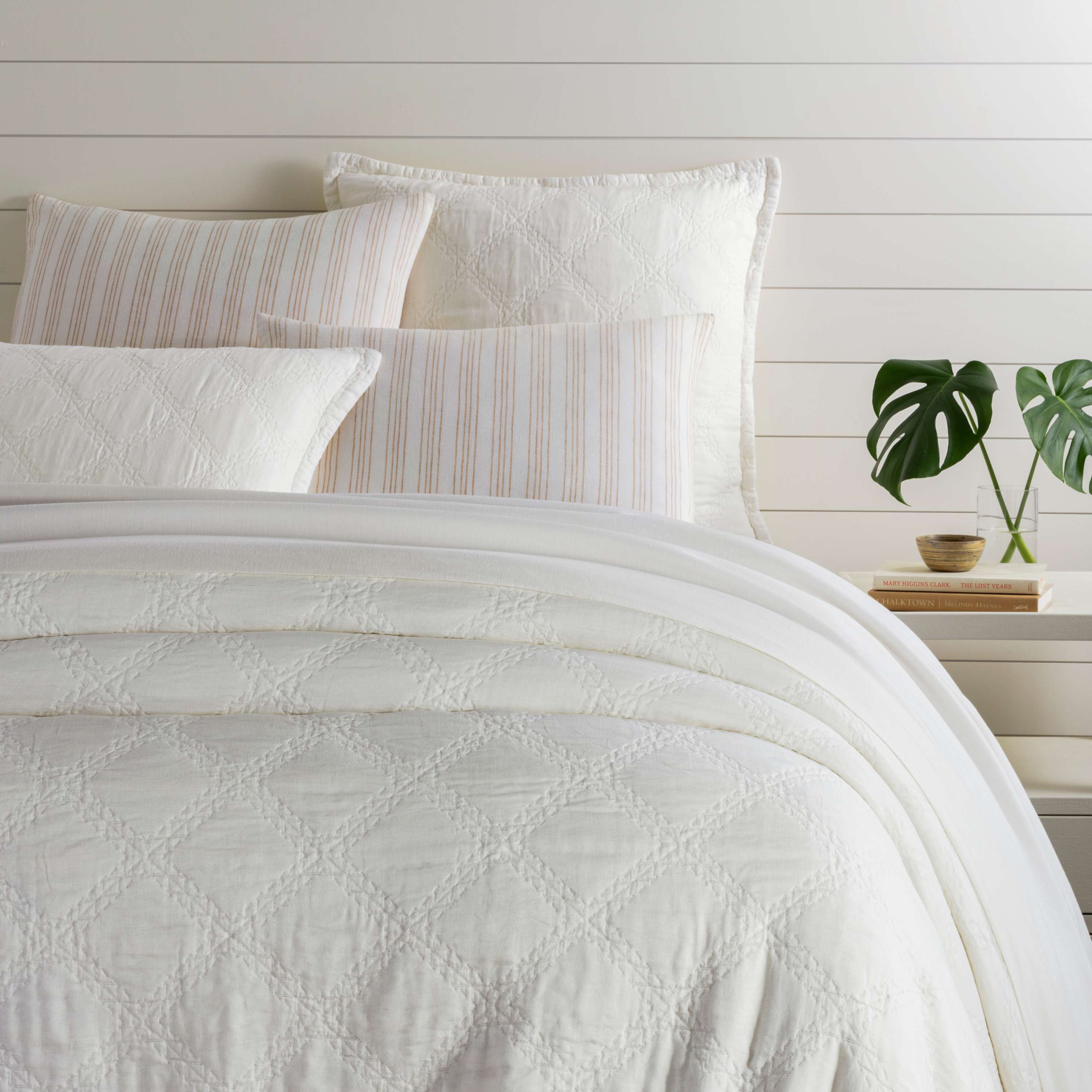 Annie Selke, Carmel Dove White Matelasse Coverlet