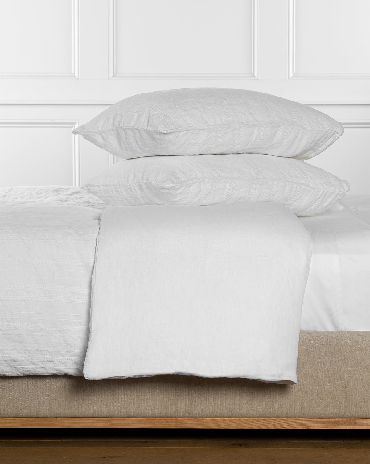 Penedo, Carter Woven White Linen Duvet