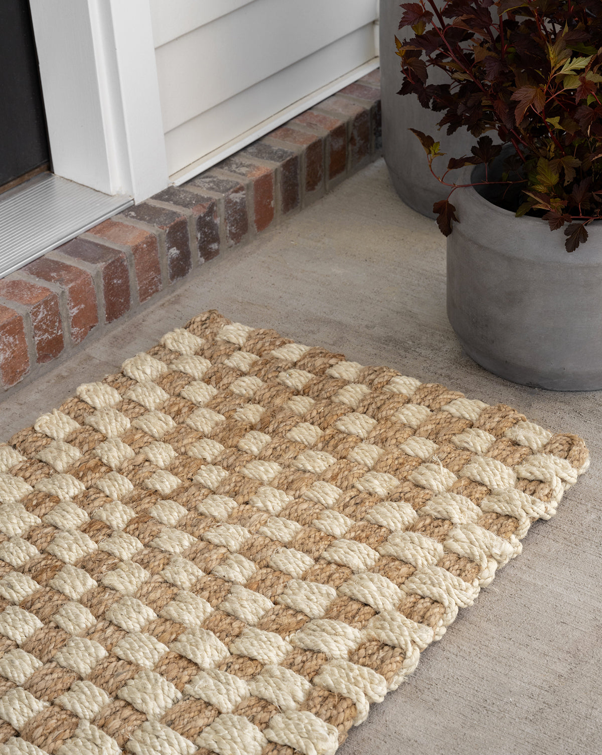 Palm Fiber, Checker Jute Doormat