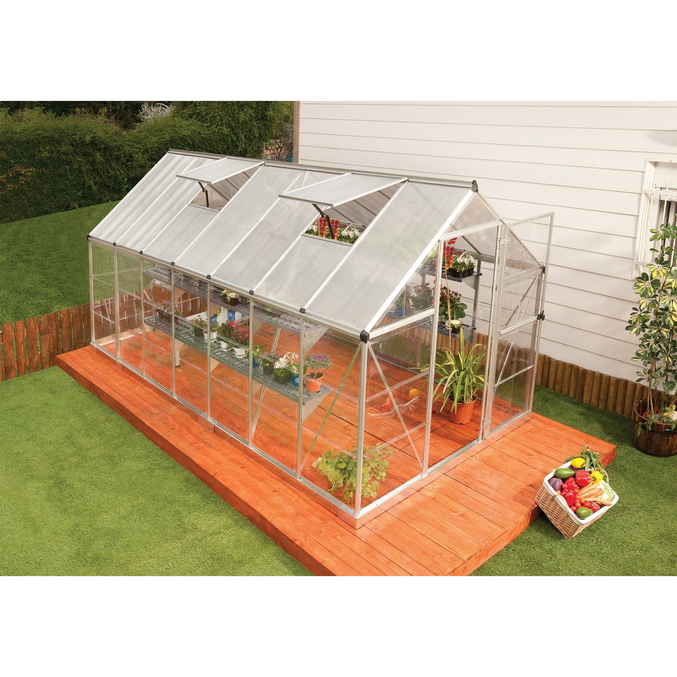 Palram - Canopia, Hybrid 6x6x14.ft Clear Wall Greenhouse