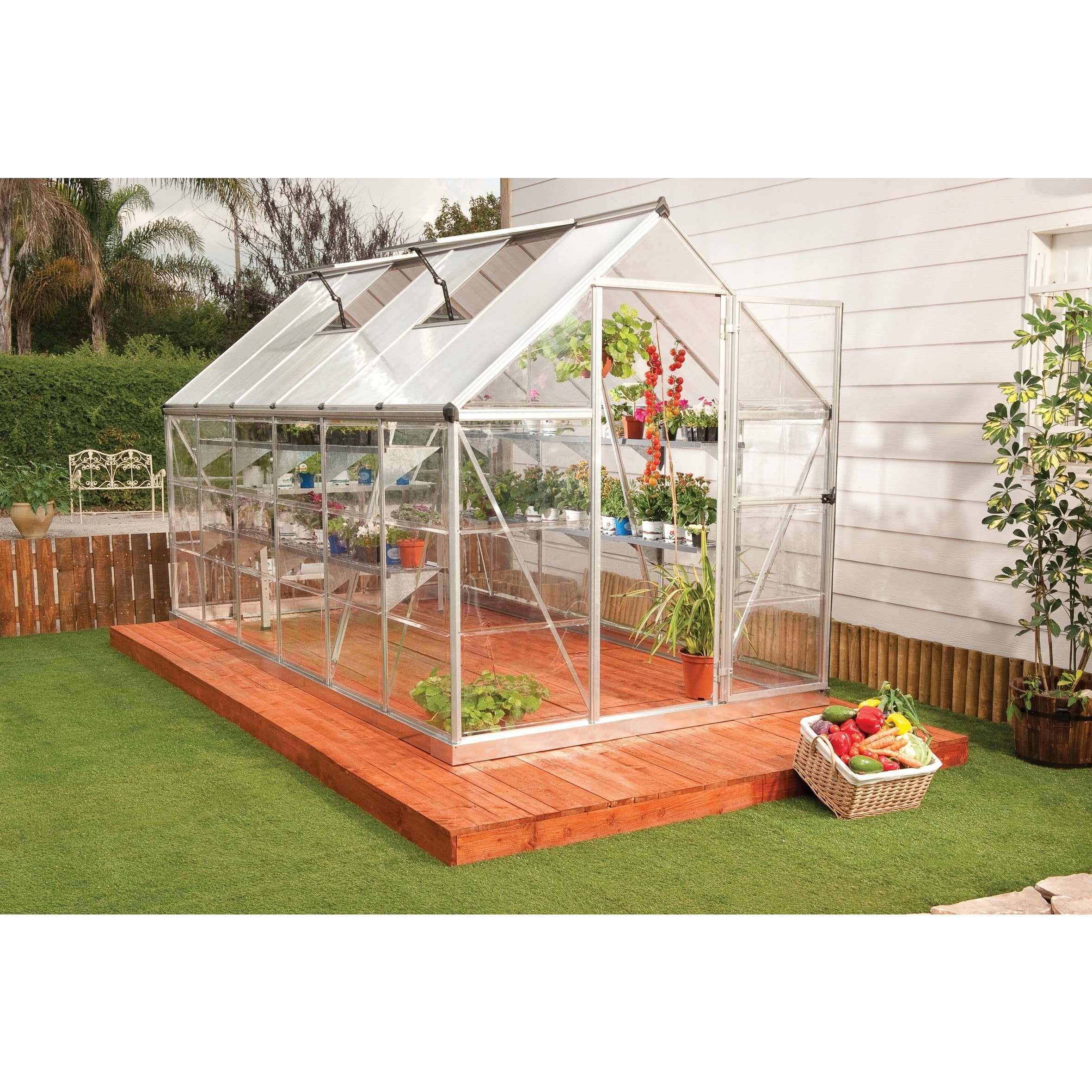 Palram - Canopia, Hybrid 6x6x14.ft Clear Wall Greenhouse