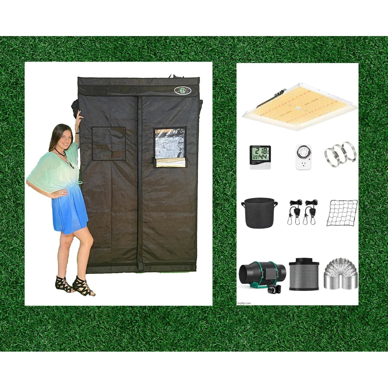 Dealzer, Hydroponics Grow Tent Kit - 2'x4' - 8 Plant