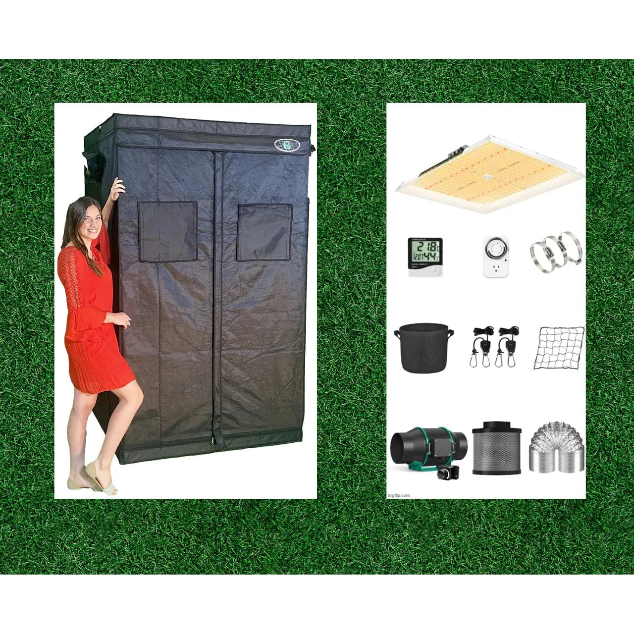 Dealzer, Hydroponics Grow Tent Kit - 4'x4' - 16 Plant