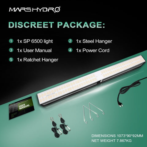 Mars Hydro FC 6500 Full Spectrum LED Grow Light Package