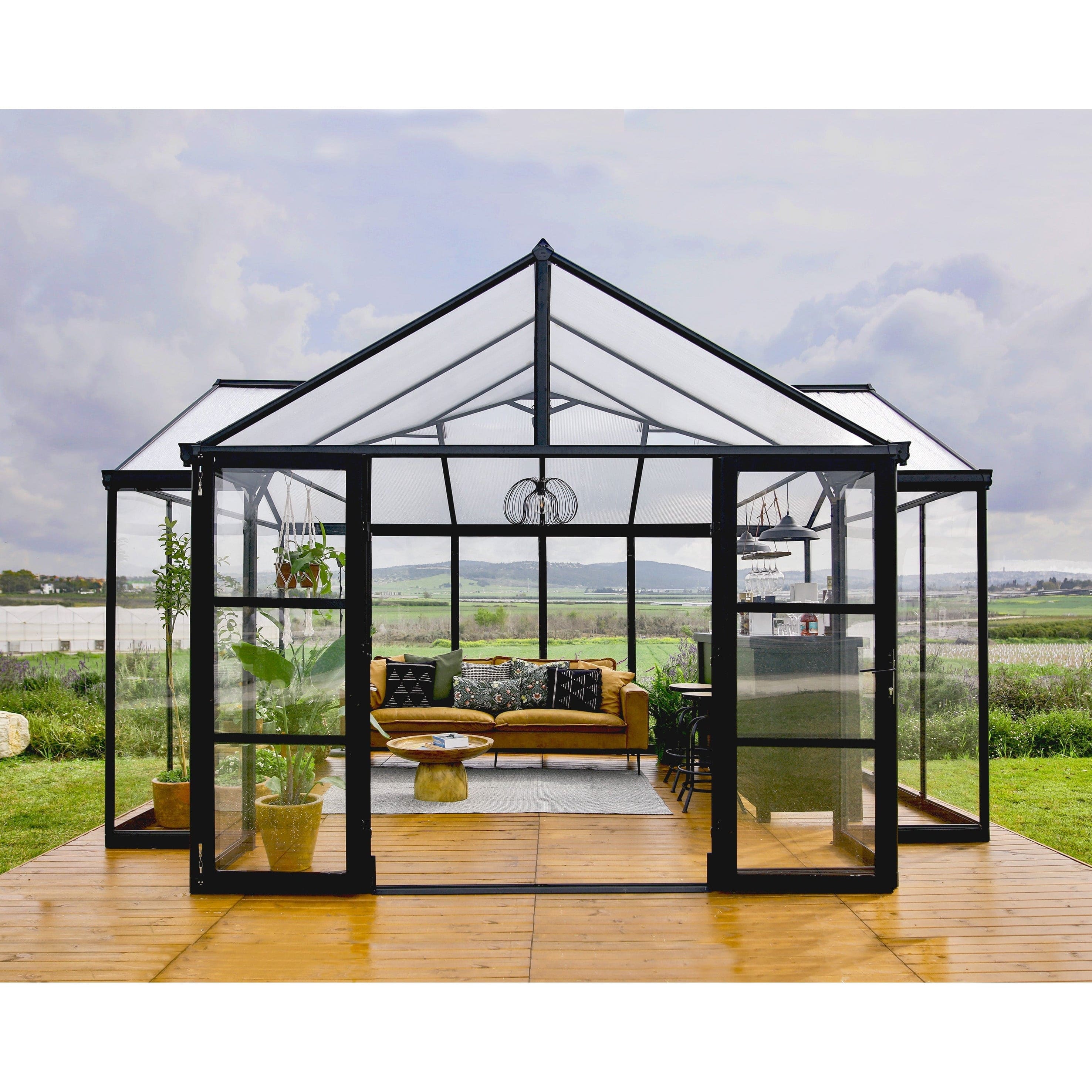 Palram - Canopia, Triompheâ„¢ 12x9x15.ft T-Shape Enclosed Gazebo